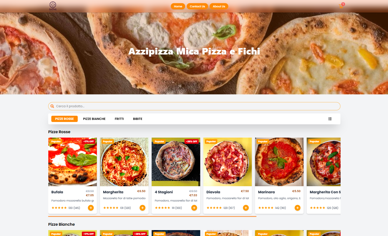 Azzipizza real-time ordering platform screenshot